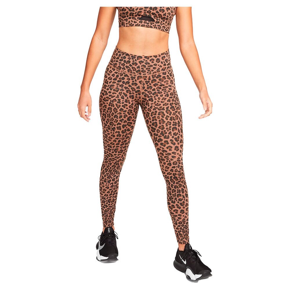 

Леггинсы Nike Dri Fit One Mid-Rise Printed, коричневый