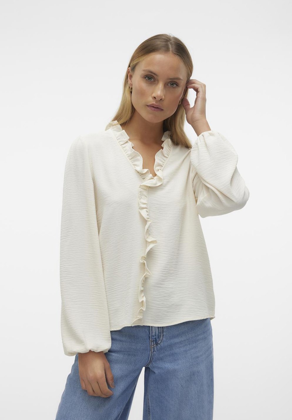 

Блузка Alva Ems Ls V-Neck Ga Vero Moda, цвет birch