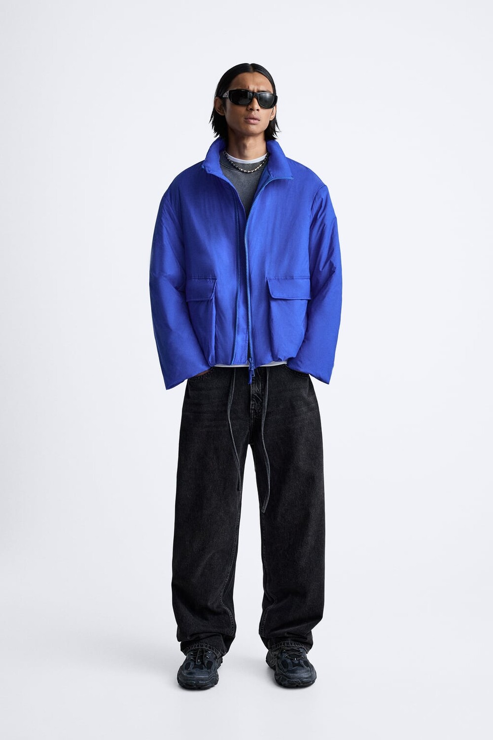 

Куртка круглого кроя ZARA, голубой