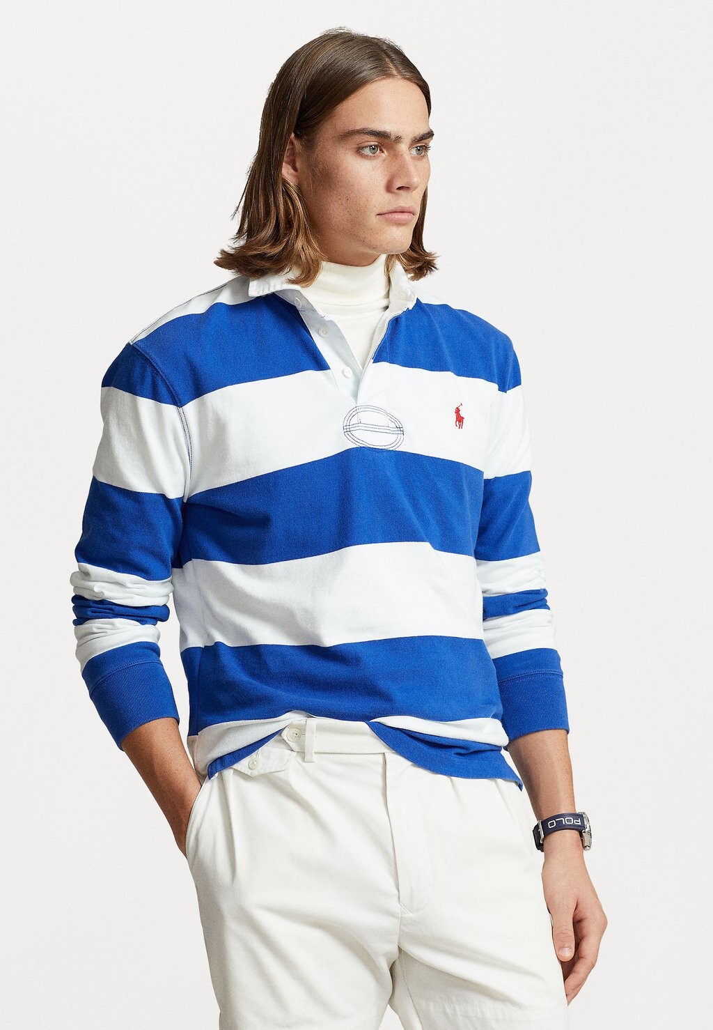 

Поло Long Sleeve Rugby Polo Ralph Lauren, цвет cruise royal/oxford white