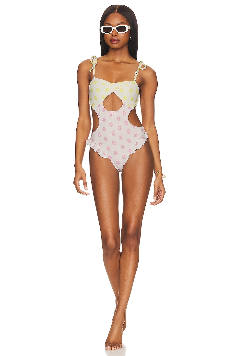 

Купальник For Love & Lemons Magdalene, цвет Yellow & Pink
