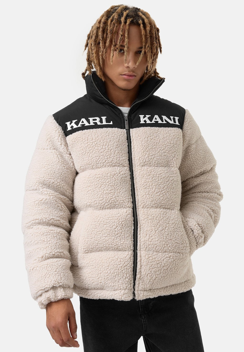 Зимняя куртка RETRO PUFFER JACKET Karl Kani, светло-песочный куртка karl kani retro puffer черный белый