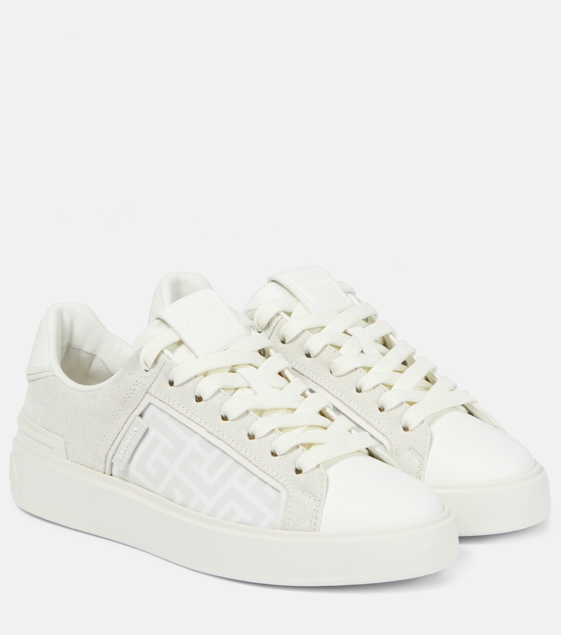 

Кроссовки B-Court из кожи и замши Balmain, белый