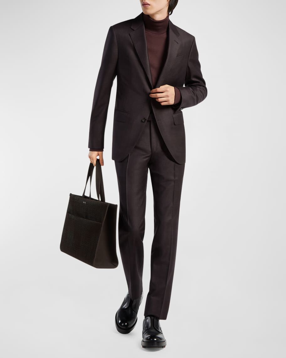 

Мужской клетчатый костюм из шерсти и шелка ZEGNA