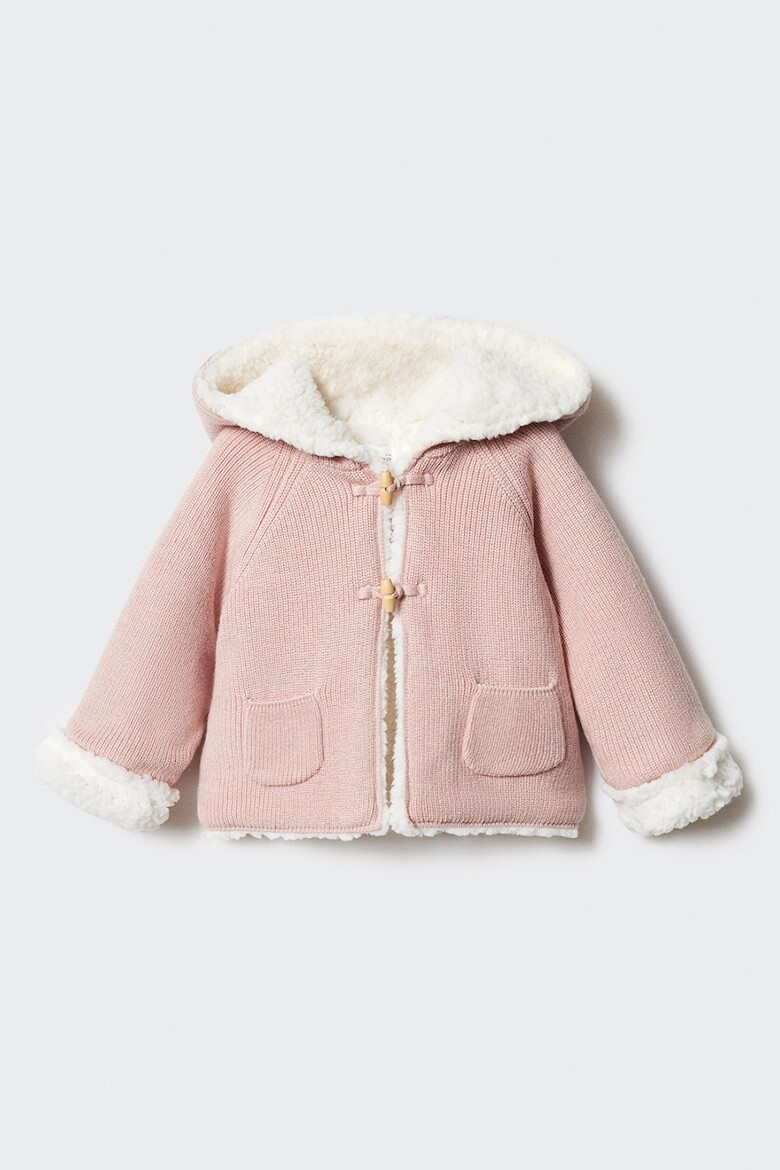 

Кардиган Lulu с капюшоном и плюшевой подкладкой Mango, розовый