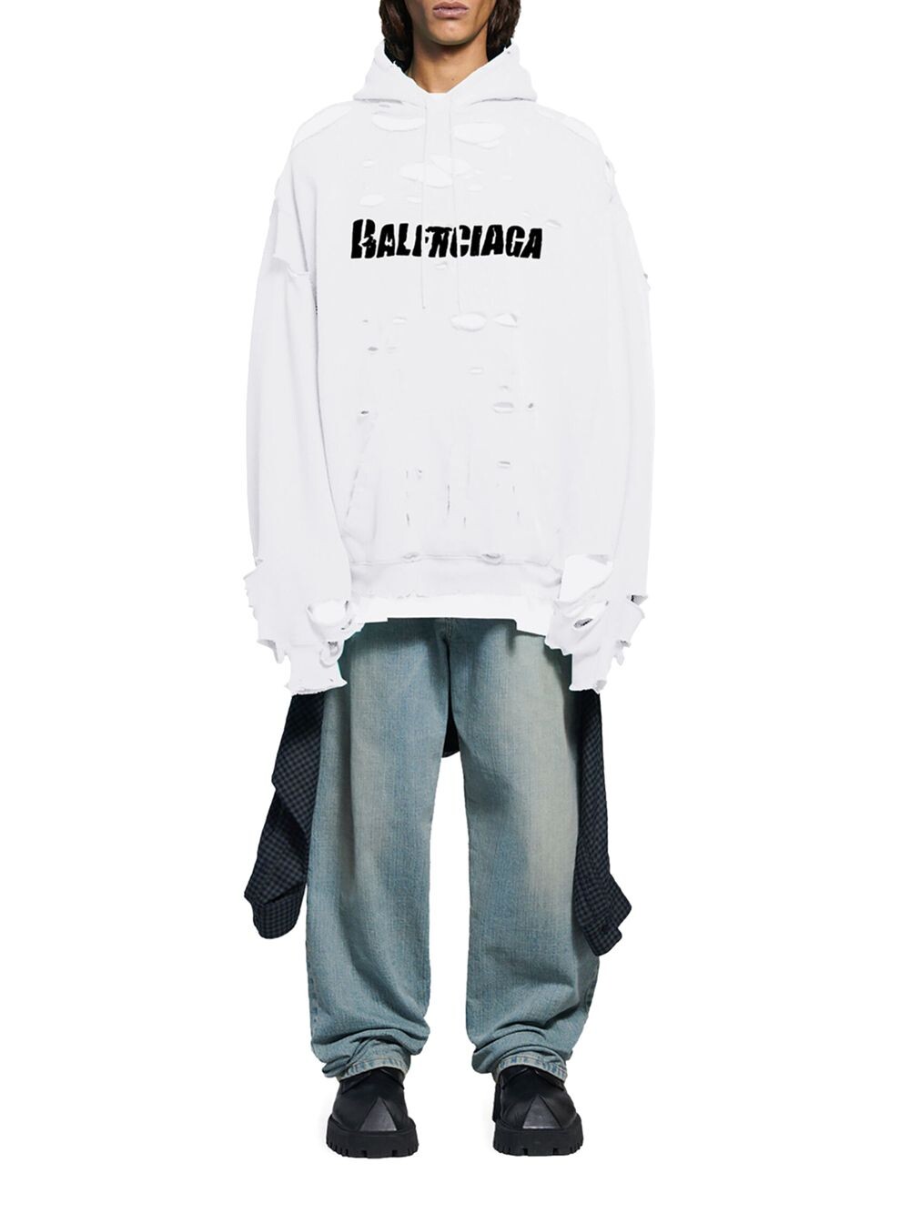 

Разрушенные толстовки Balenciaga, белый