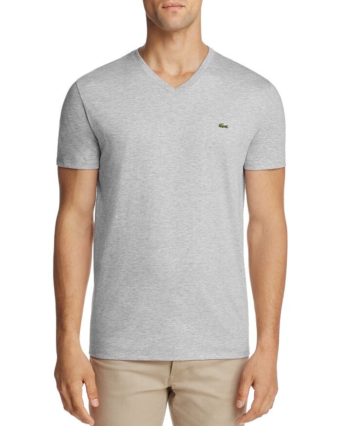 

Хлопковая футболка Pima с V-образным вырезом Lacoste, Серый