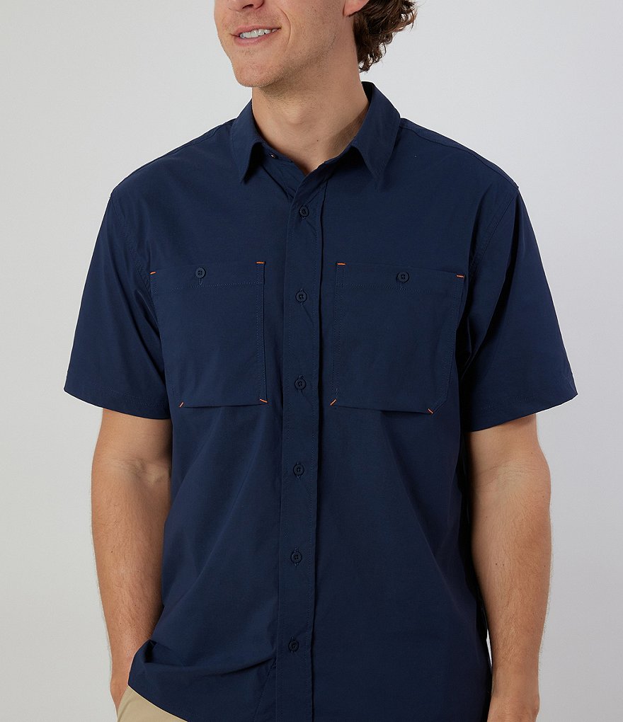Рубашка из эластичной ткани с короткими рукавами Rainforest Performance, синий превосходный комбинезон из эластичной ткани с короткими рукавами adanola синий