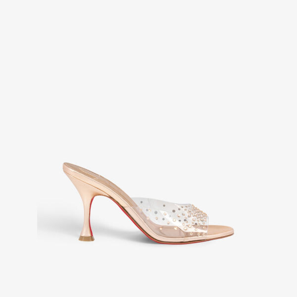 

Мюли Degramule 85 на каблуке из ПВХ, украшенные кристаллами Christian Louboutin, цвет leche