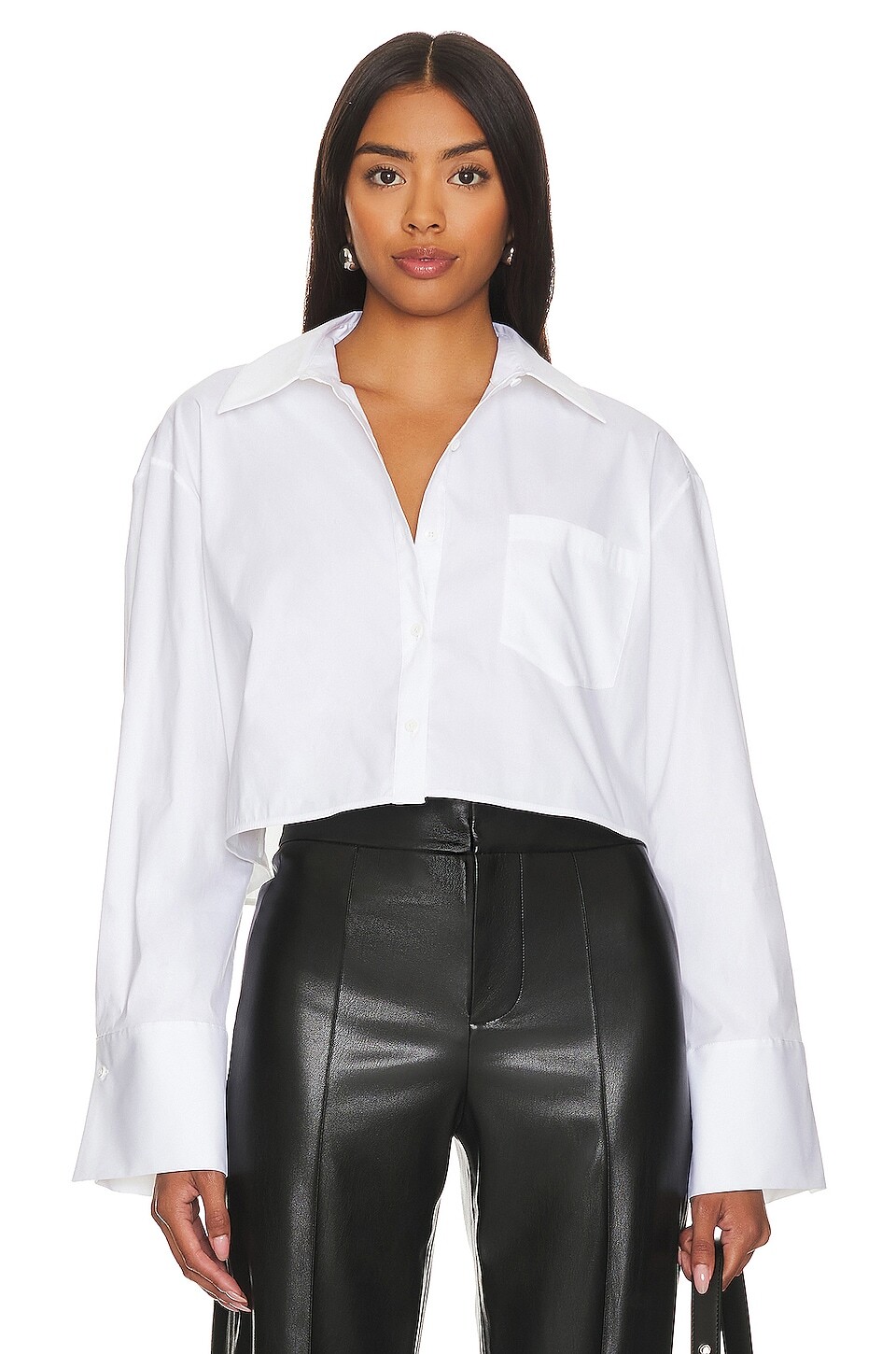 

Топ Alice + Olivia Finely Button Down, белый
