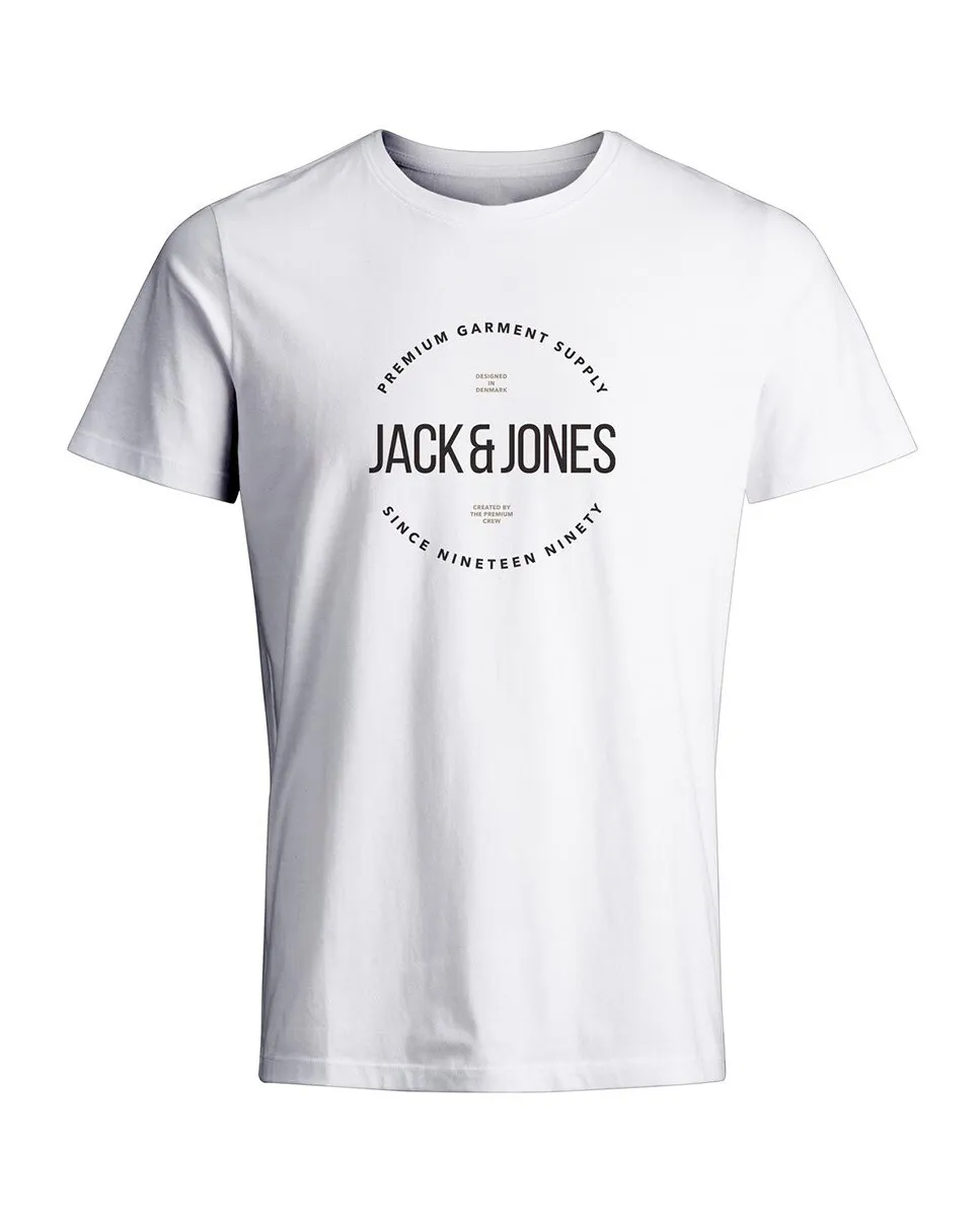 

Мужская футболка с короткими рукавами и трафаретным логотипом сбоку Jack & Jones, белый