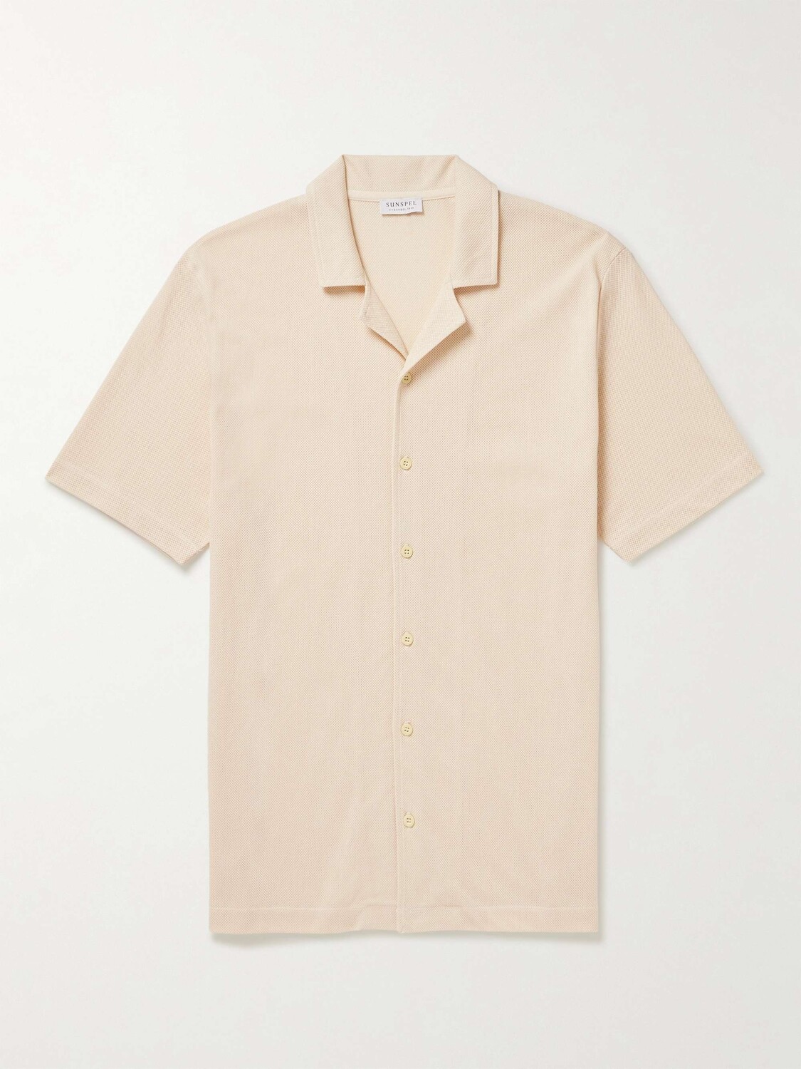 

Рубашка Riviera Camp-Collar из хлопка с сотовой вязкой SUNSPEL, белый