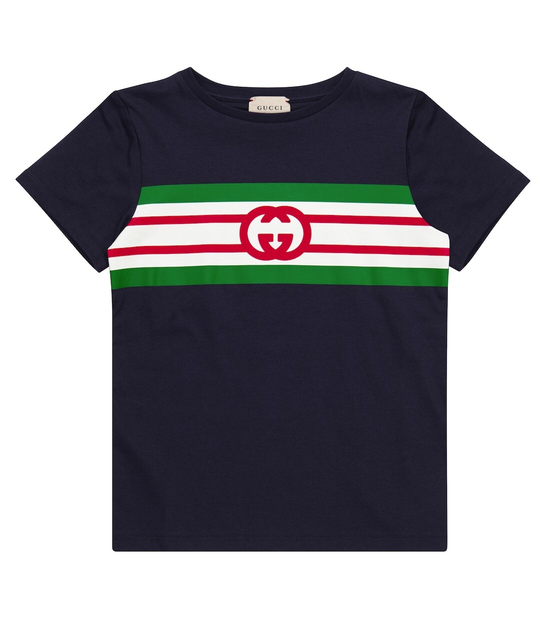 

Хлопковая футболка с логотипом Gucci, синий