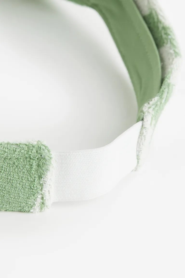 Солнцезащитный козырек из махровой ткани H&M, зеленый клатч из махровой ткани единый размер зеленый