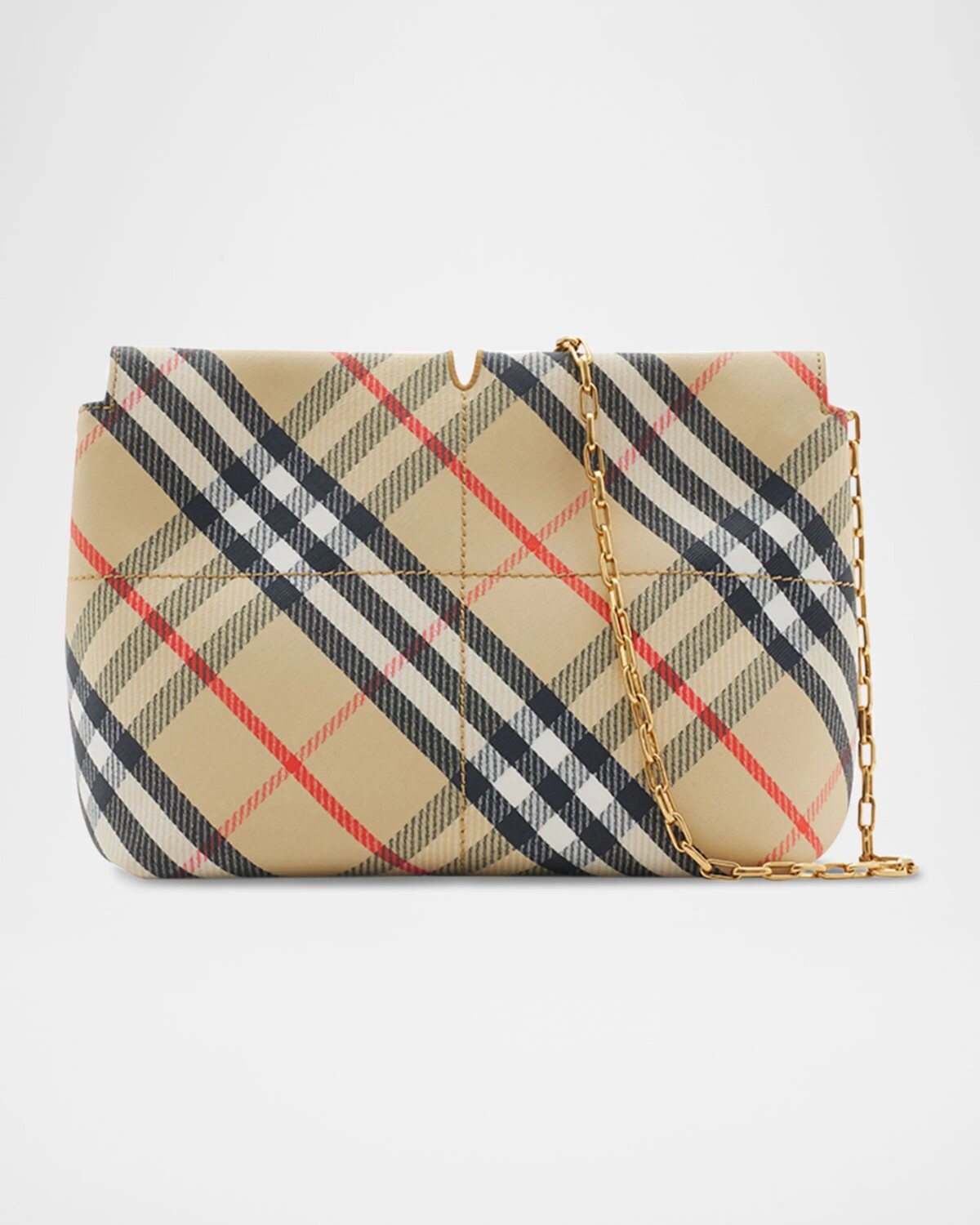 

Маленький клатч Snip в клетку с цепочкой Burberry, цвет Sand Ip Check
