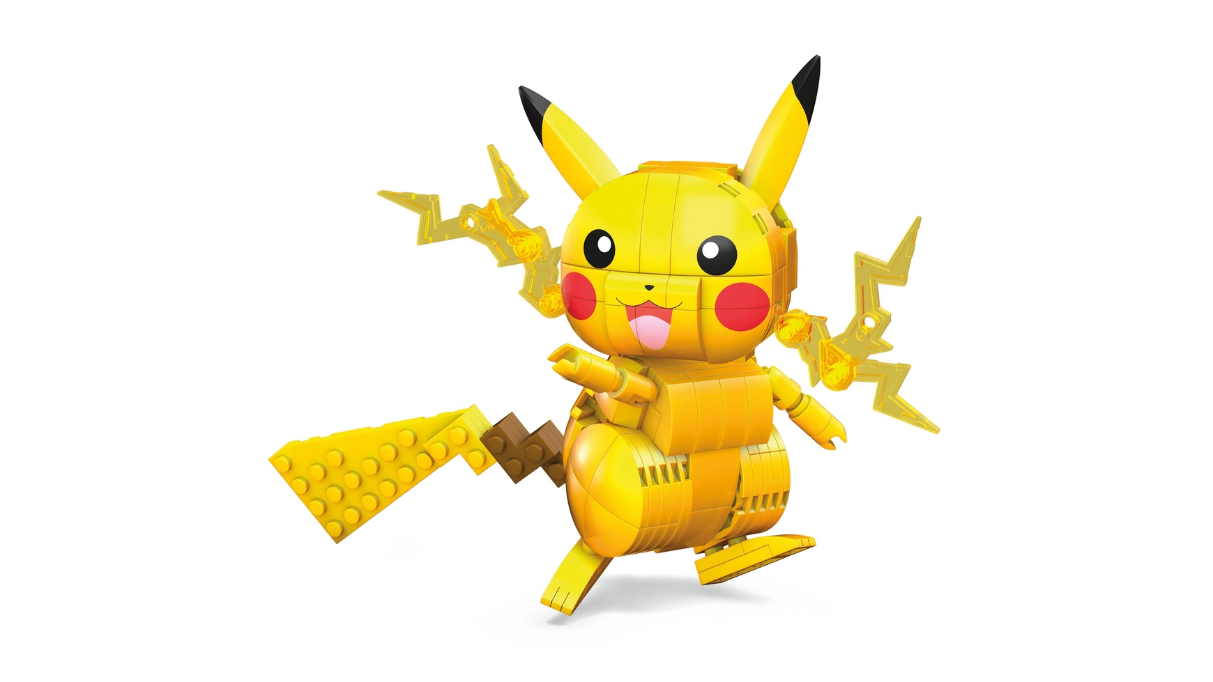 Mega Construx Pokémon Medium Pikachu, детская игрушка, строительный набор, строительные блоки покемон пикачу мультфильм фигура англоязычная версия золотые карты 100 gx детская боевая игра бирка команда блестящий солитер игрушки