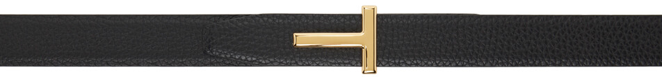 

Черный двусторонний ремень с буквой T Icon Tom Ford