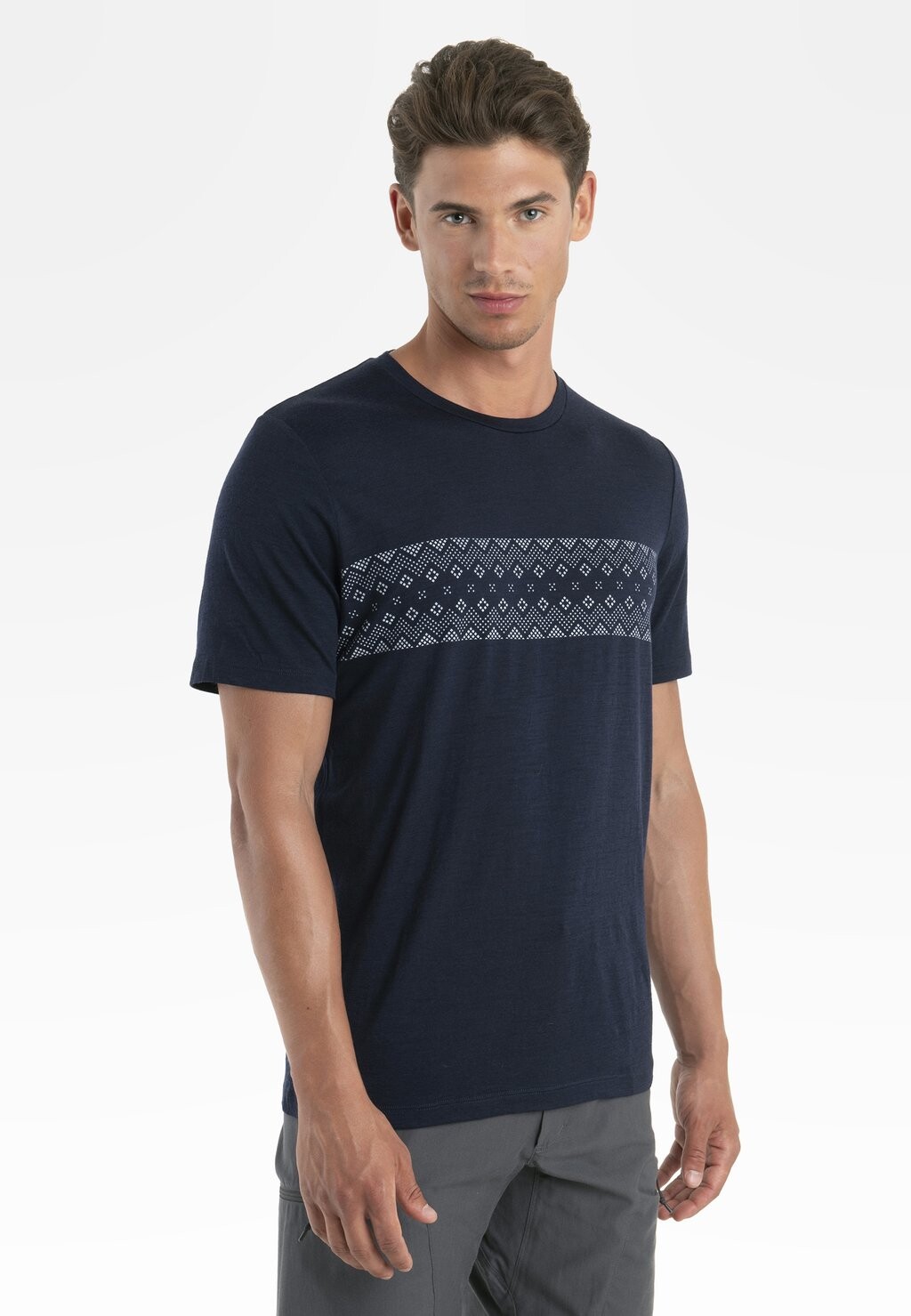 

Футболка с принтом Merino 150 Tech Lite Ii Ss T Firstsnowstr Icebreaker, цвет midnight navy