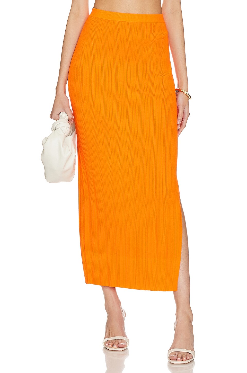 

Юбка FRAME Mixed Rib Cutout, цвет Bright Tangerine