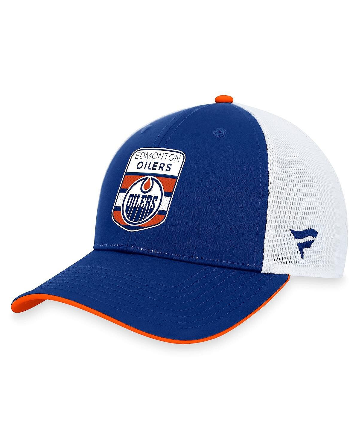 

Мужская регулируемая кепка синего цвета с логотипом Edmonton Oilers, драфта НХЛ 2023 года, для выступлений на сцене Fanatics