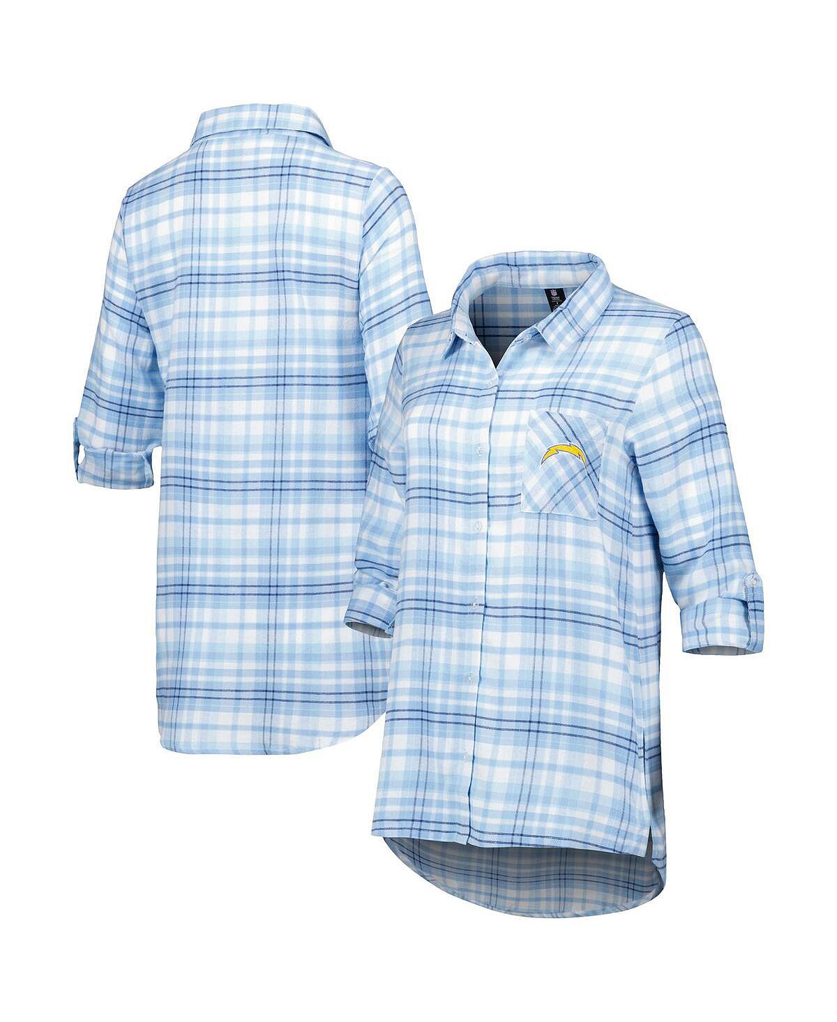 Женская фланелевая ночная рубашка с длинными рукавами и застежкой на все пуговицы Los Angeles Chargers Mainstay Concepts Sport elite cotton viscose peştamal 90x160 cm navy blue powder