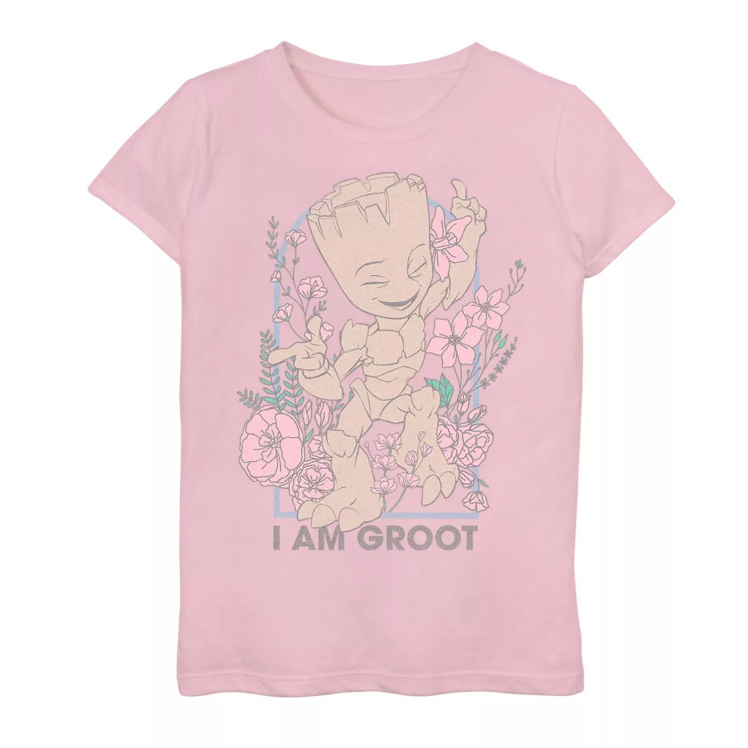 

Футболка с цветочным рисунком и рисунком «Marvel Guardians Of The Galaxy I Am Groot» для девочек 8–20 лет размера плюс Licensed Character