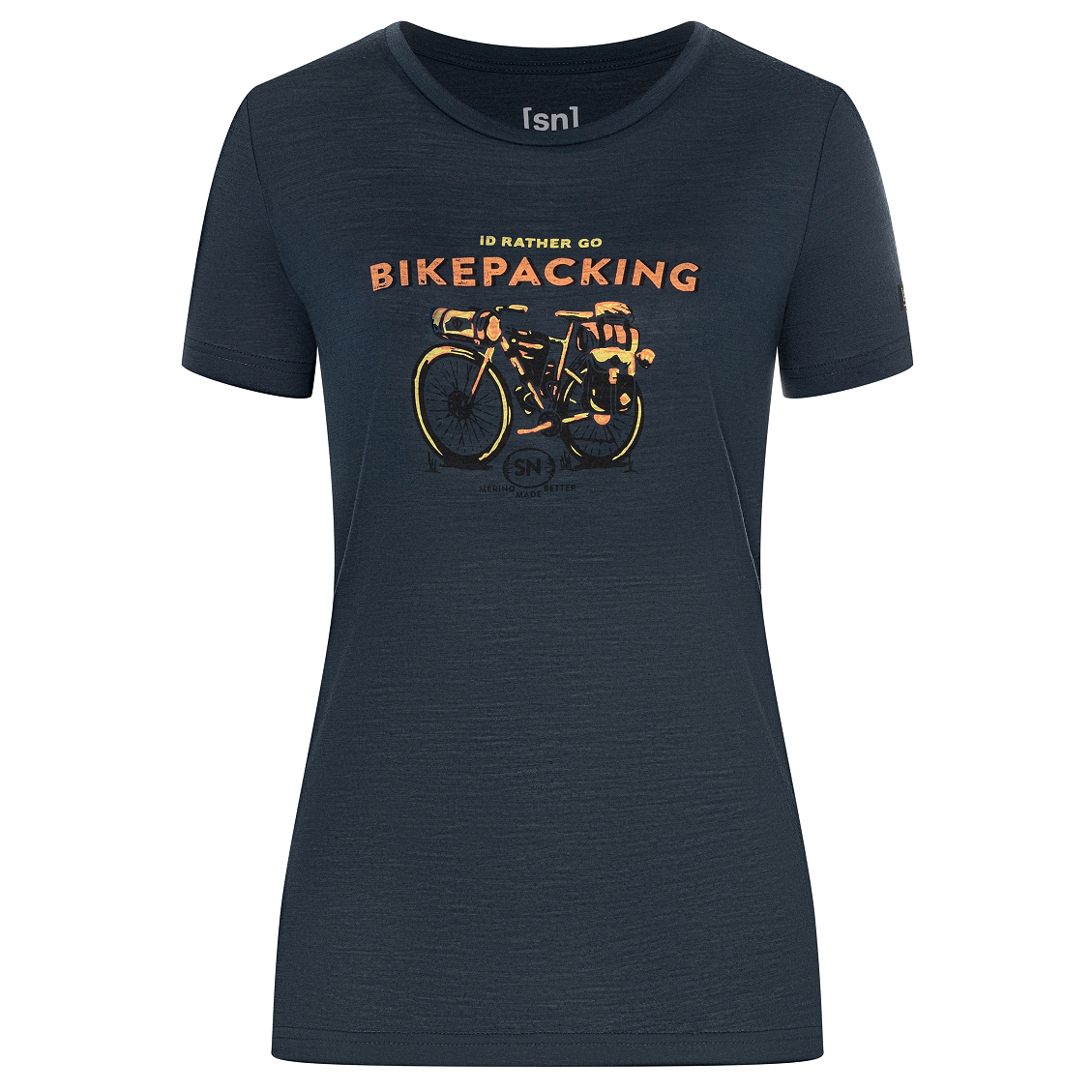 

Рубашка из мериноса Super Natural Women's Bikepacking Tee, цвет Blueberry/Various