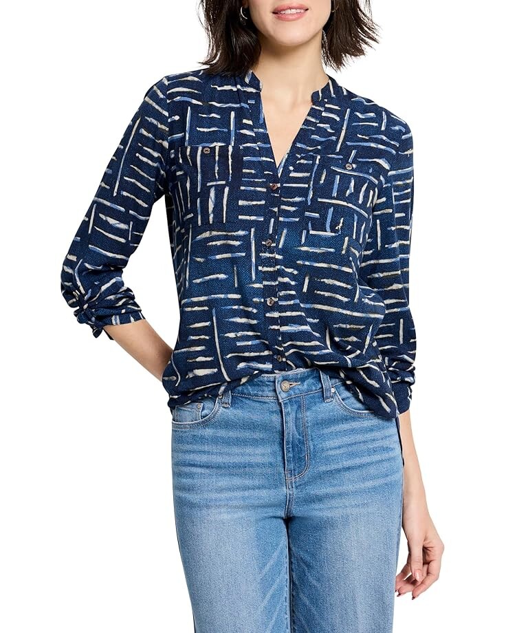 

Рубашка NIC+ZOE Indigo Dash Live In Shirt, цвет Indigo Multi