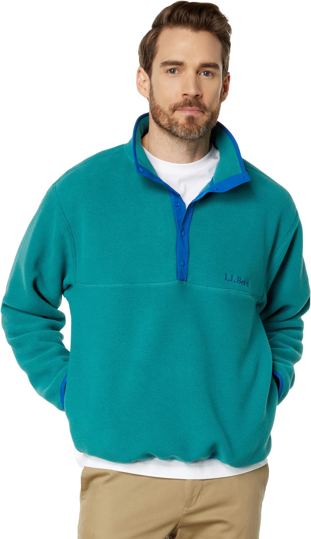 Куртка Bean's Classic Snap Fleece Pullover Adults L.L.Bean, цвет Rustic Green