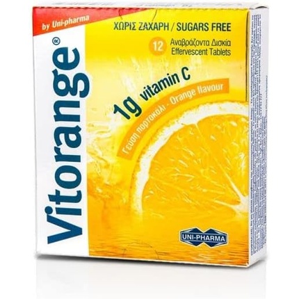 Uni-Pharma Vitorange 1г шипучие таблетки со вкусом апельсина 12 штук Fotopharmacy