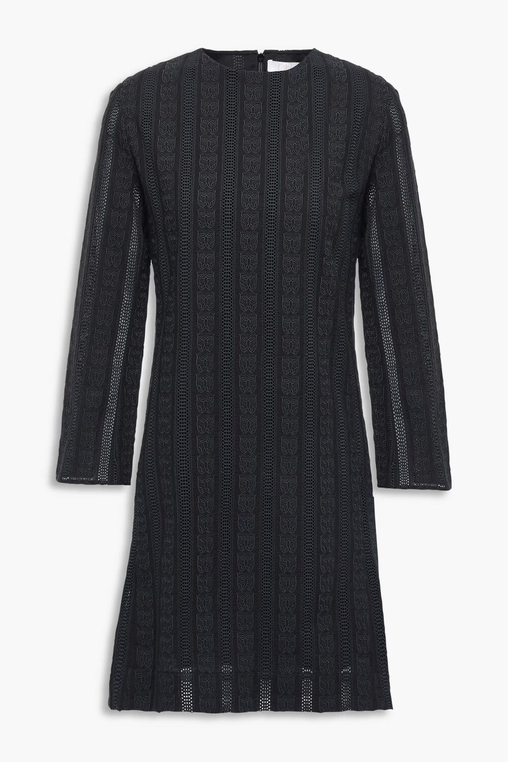 

Хлопковое мини-платье крючком Chloé, черный