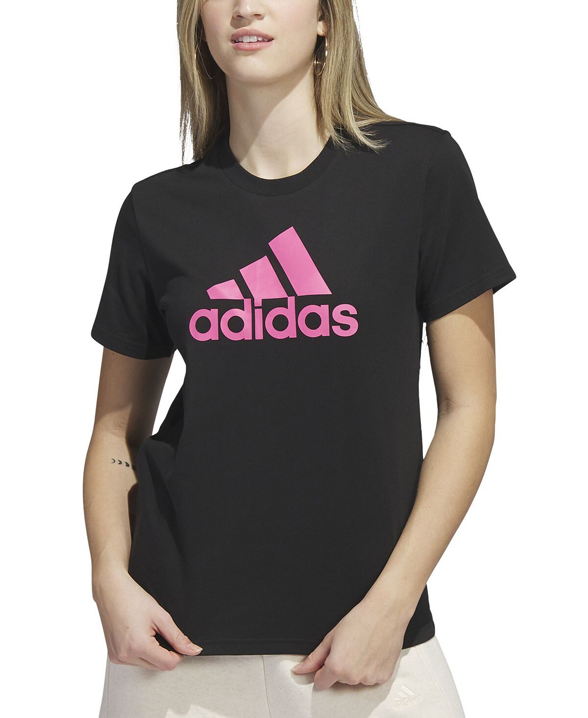 

Женская хлопковая футболка с логотипом Essentials, XS-4X adidas