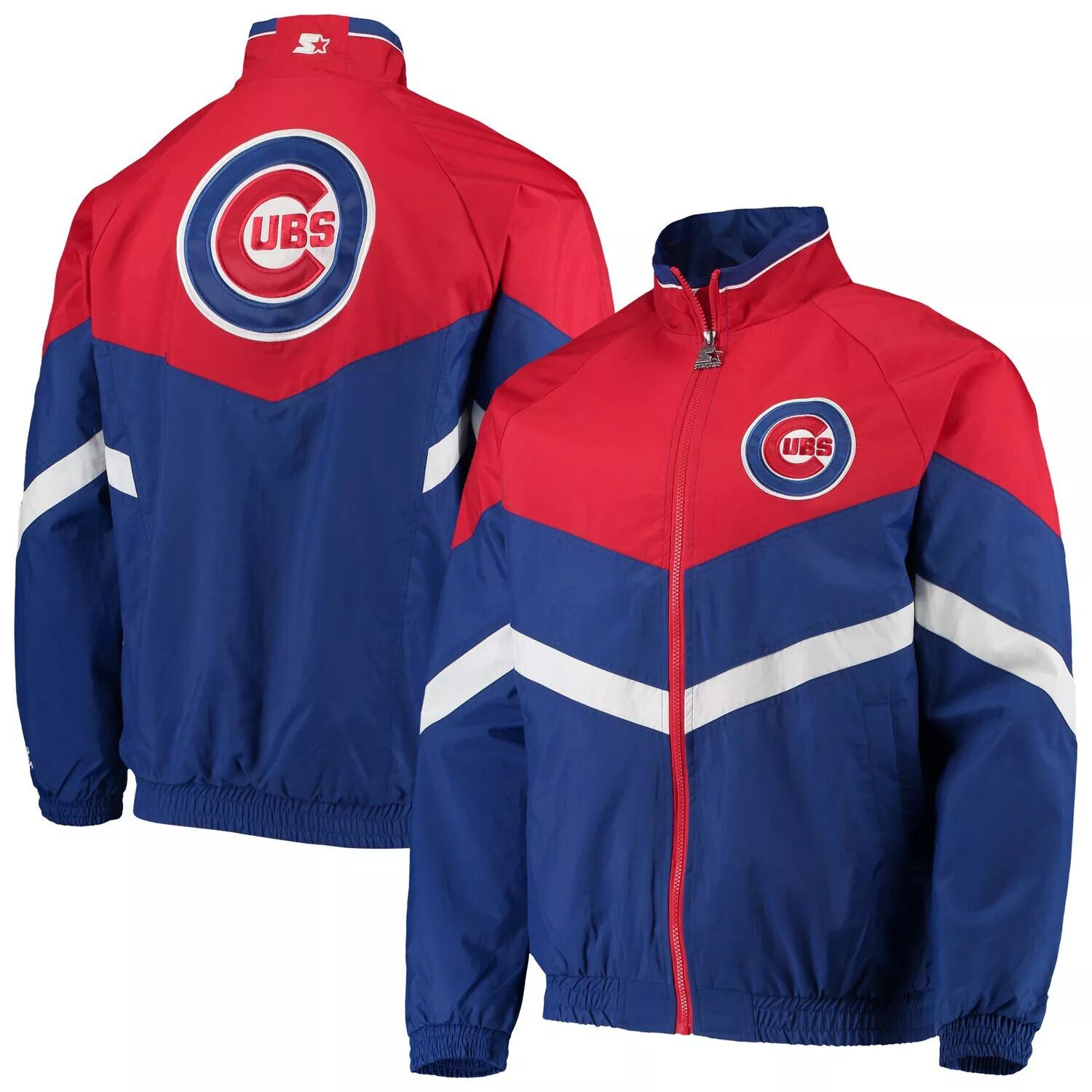 

Мужская куртка с молнией во всю длину, королевский/красный Chicago Cubs The Bench Coach Starter