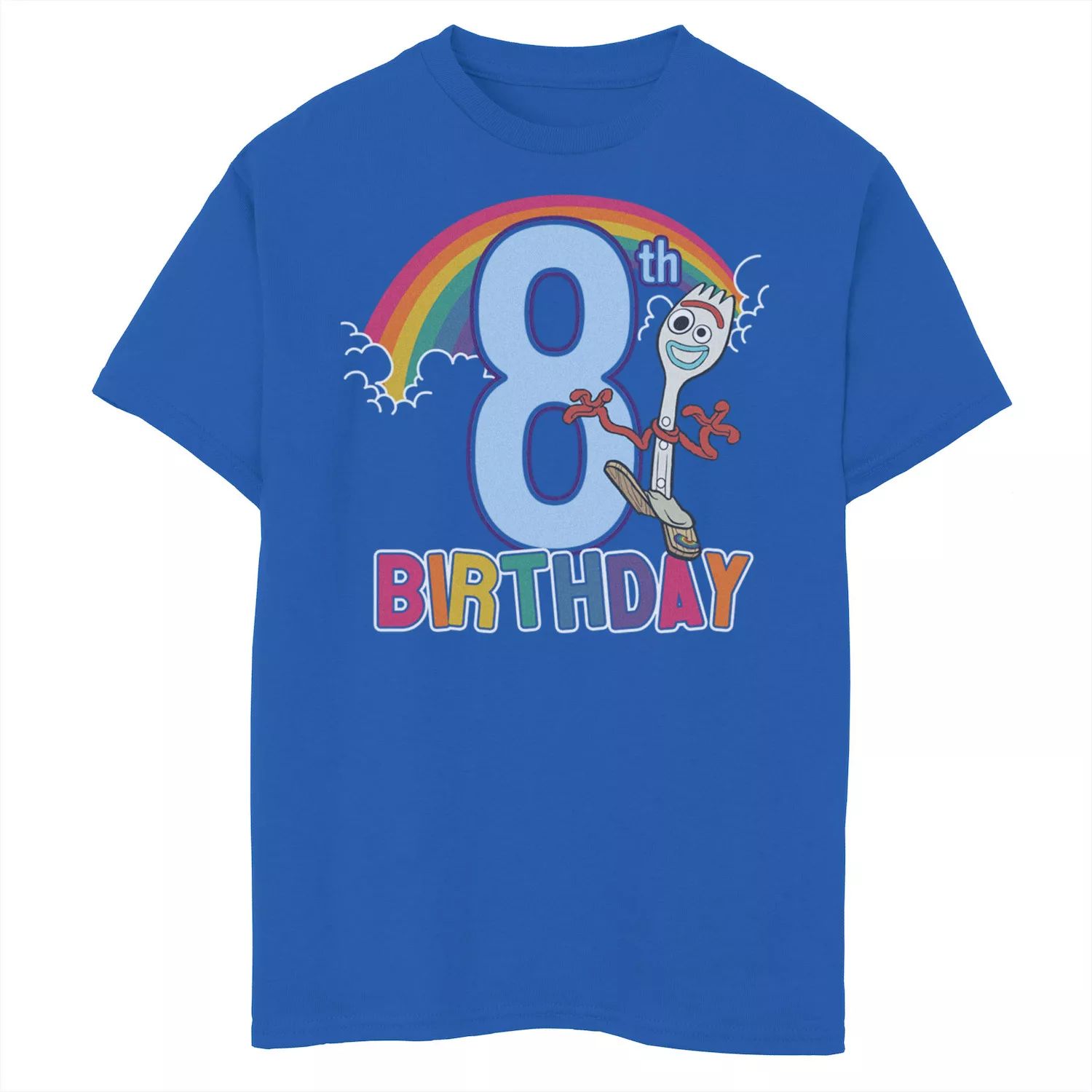 Футболка Forky с рисунком «8th Rainbow» на день рождения для мальчиков 8–20 лет Disney/Pixar «История игрушек 4» Disney / Pixar футболка forky с рисунком на 3 й день рождения для мальчиков 8–20 лет disney pixar история игрушек 4 disney pixar
