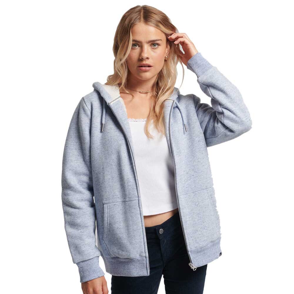 

Толстовка Superdry Borg Lined Hood Full Zip, синий