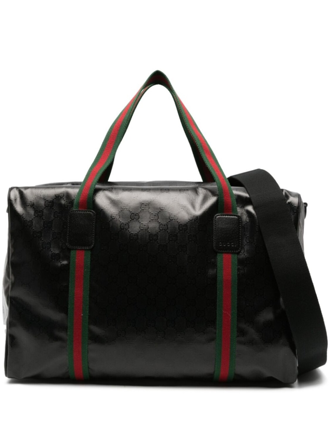 

Большая дорожная сумка с отделкой Web Gucci, черный