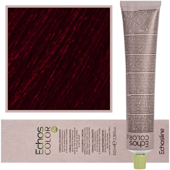 Кремовая, стойкая краска для волос с пчелиным воском 100мл 5.66 Интенсивный Красный Светлый Каштан Echosline, Estyling Echos Color, Echosline Estyling