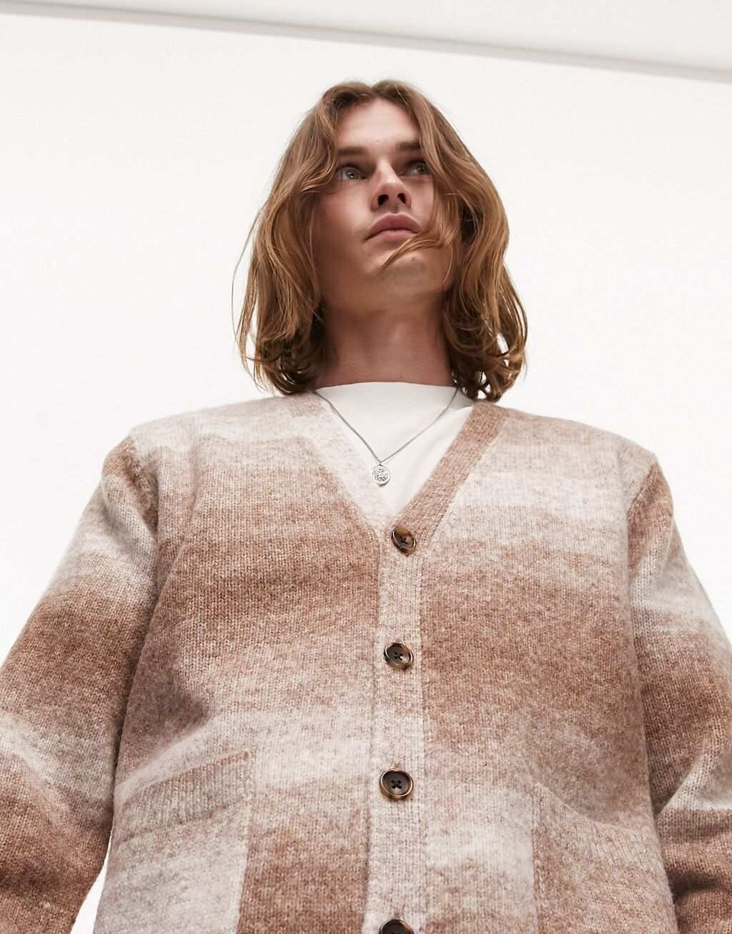 

Коричневый кардиган с эффектом омбре Topman