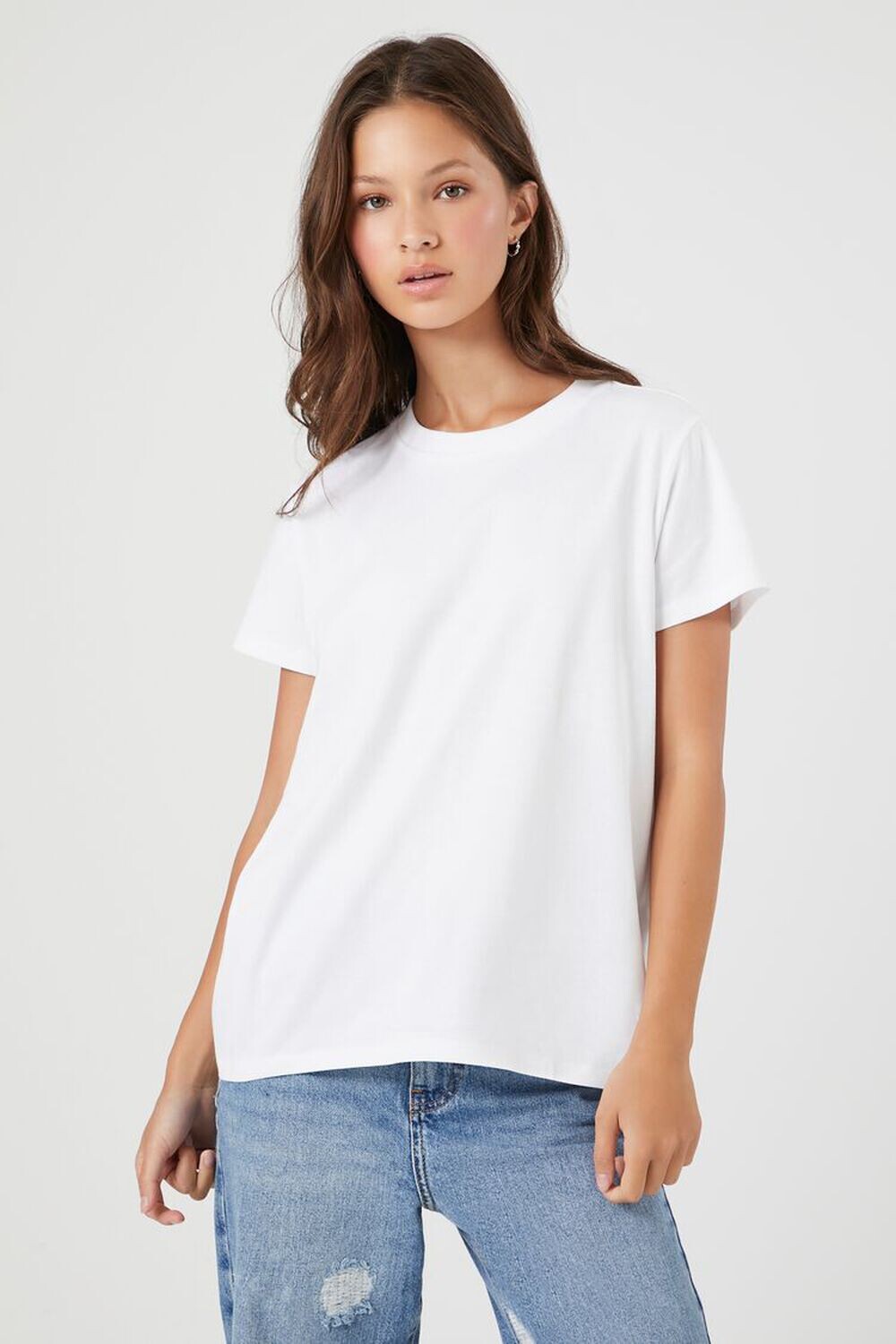 

Удлиненная футболка High-Low Forever 21, белый