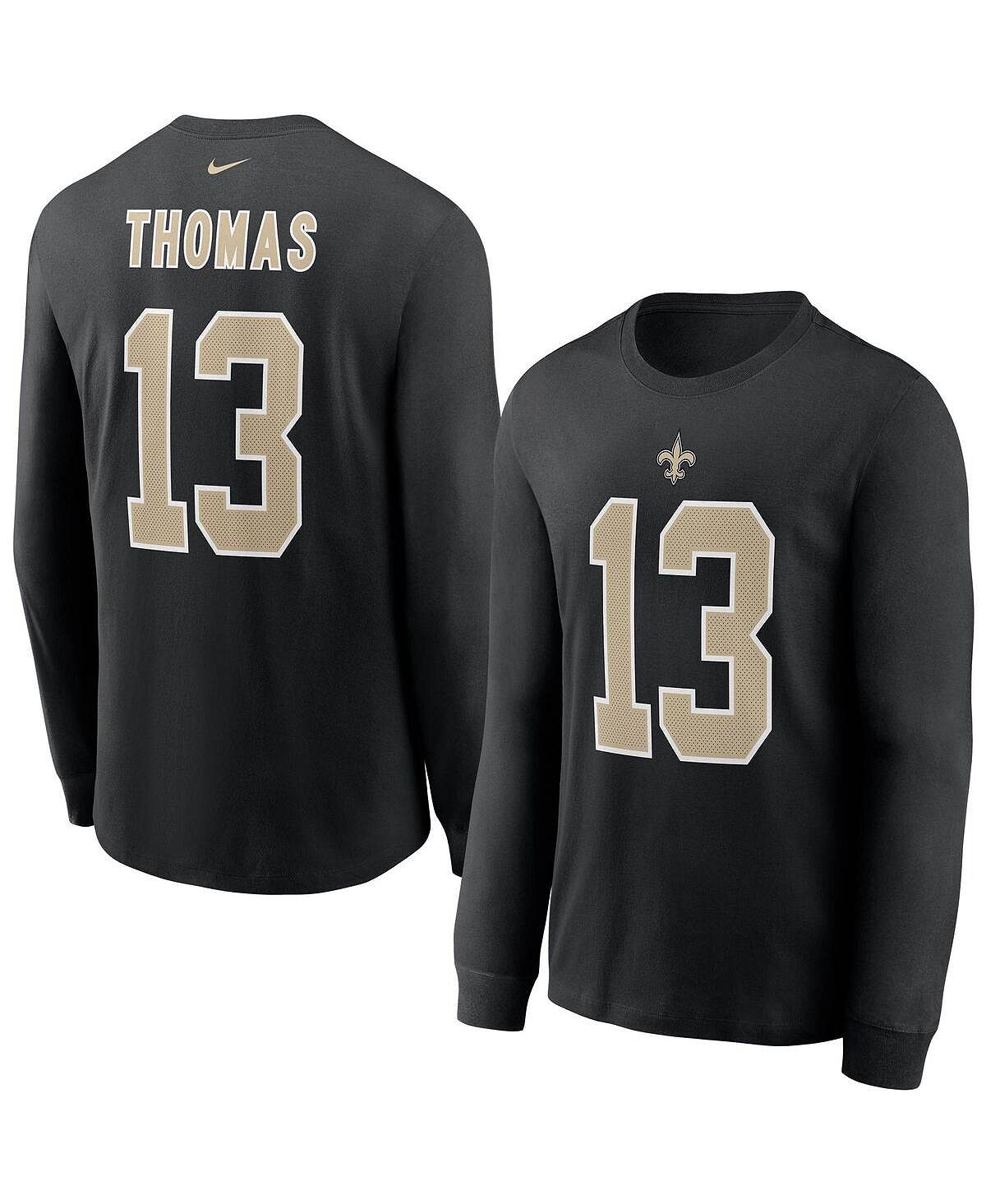Мужская черная футболка с длинным рукавом Michael Thomas New Orleans Saints, имя игрока и номер Nike printio футболка wearcraft premium нью орлеан сэйнтс