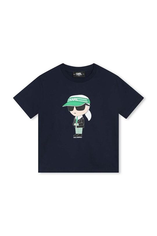 

Karl Lagerfeld Детская хлопковая футболка, военно-морской