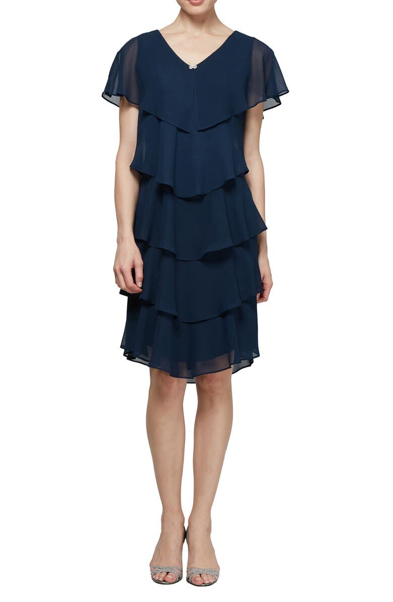 

Ярусное платье из жоржета с рюшами SL FASHIONS