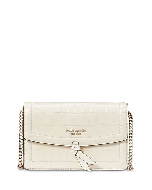 

Мини-сумка через плечо Knott из кожи с тиснением под крокодила и клапаном kate spade new york, цвет White
