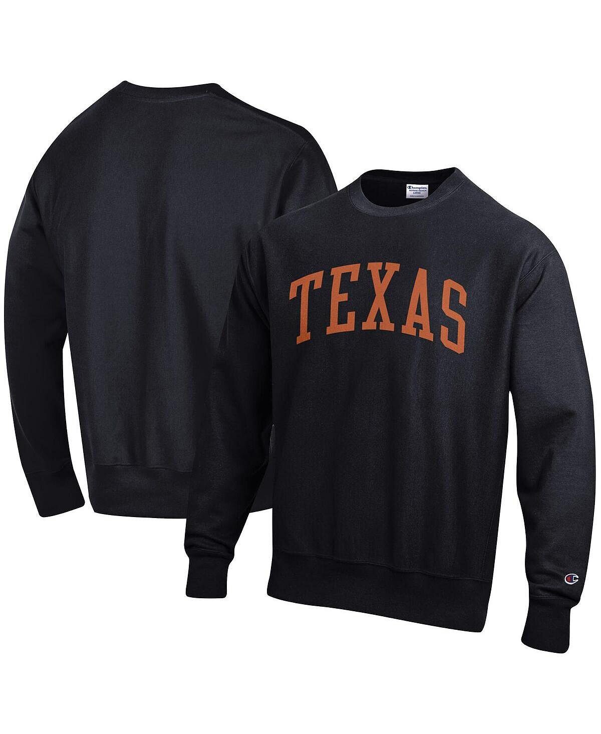 

Мужской черный пуловер с капюшоном Texas Longhorns Arch обратного переплетения Champion