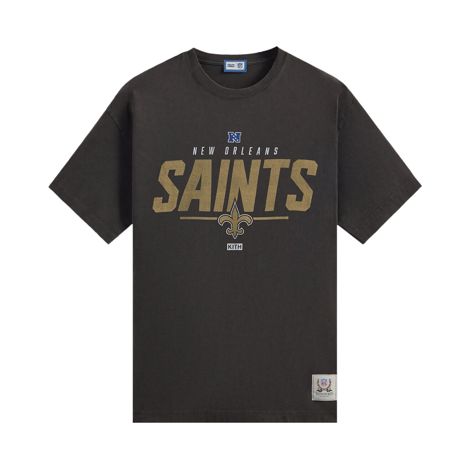 

Kith For The NFL: винтажная футболка Saints, черная, Черный
