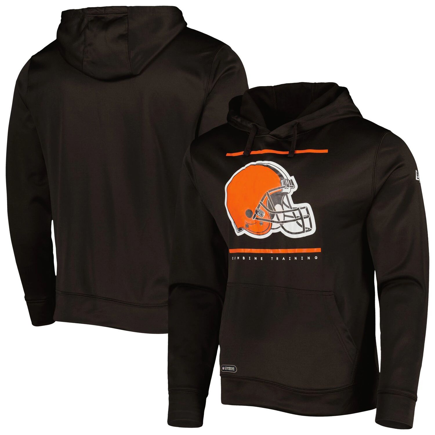 

Мужской коричневый пуловер с капюшоном Cleveland Browns Joint Authentic Split Defense New Era