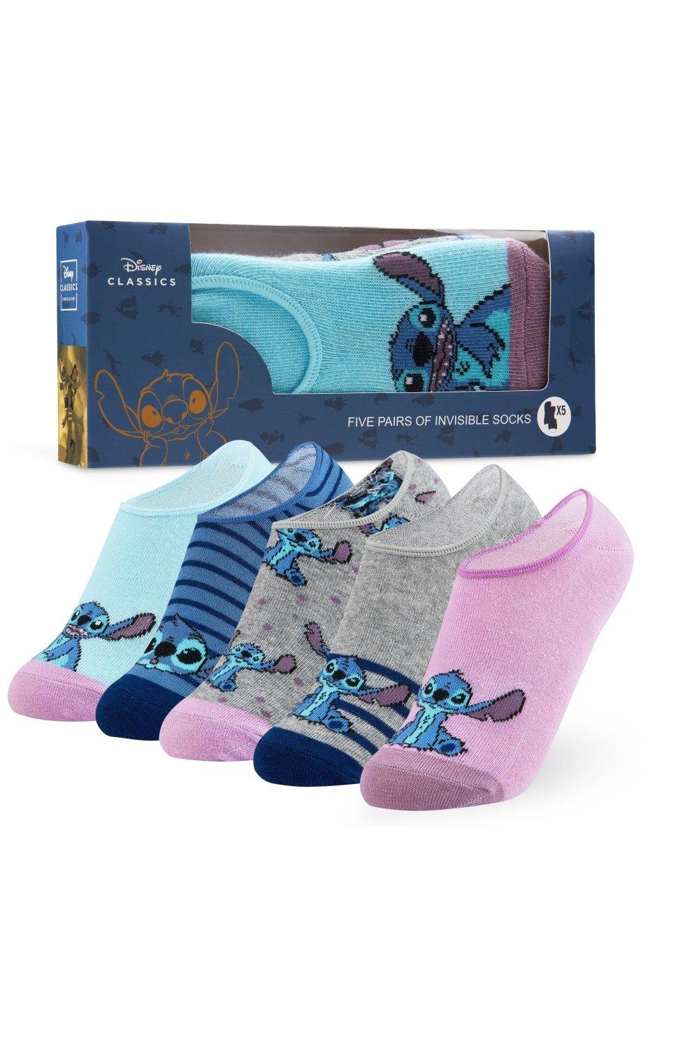 Носки Stitch, 5 шт. Disney, мультиколор носки спортивные babolat socks invisible w x2 white 45s1340 47 50