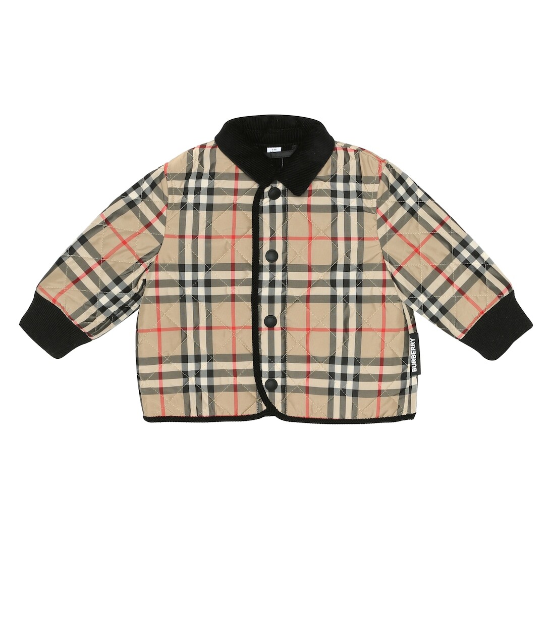 

Стеганая куртка в клетку Baby Burberry, бежевый