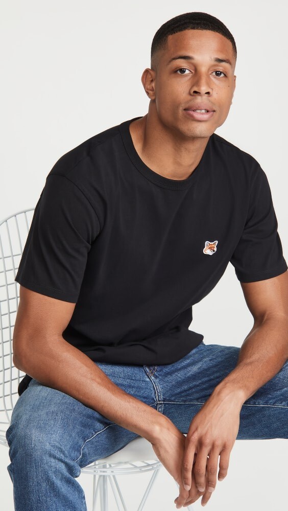 

Рубашка Maison Kitsune Fox Head Patch Classic Tee-Shirt, черный