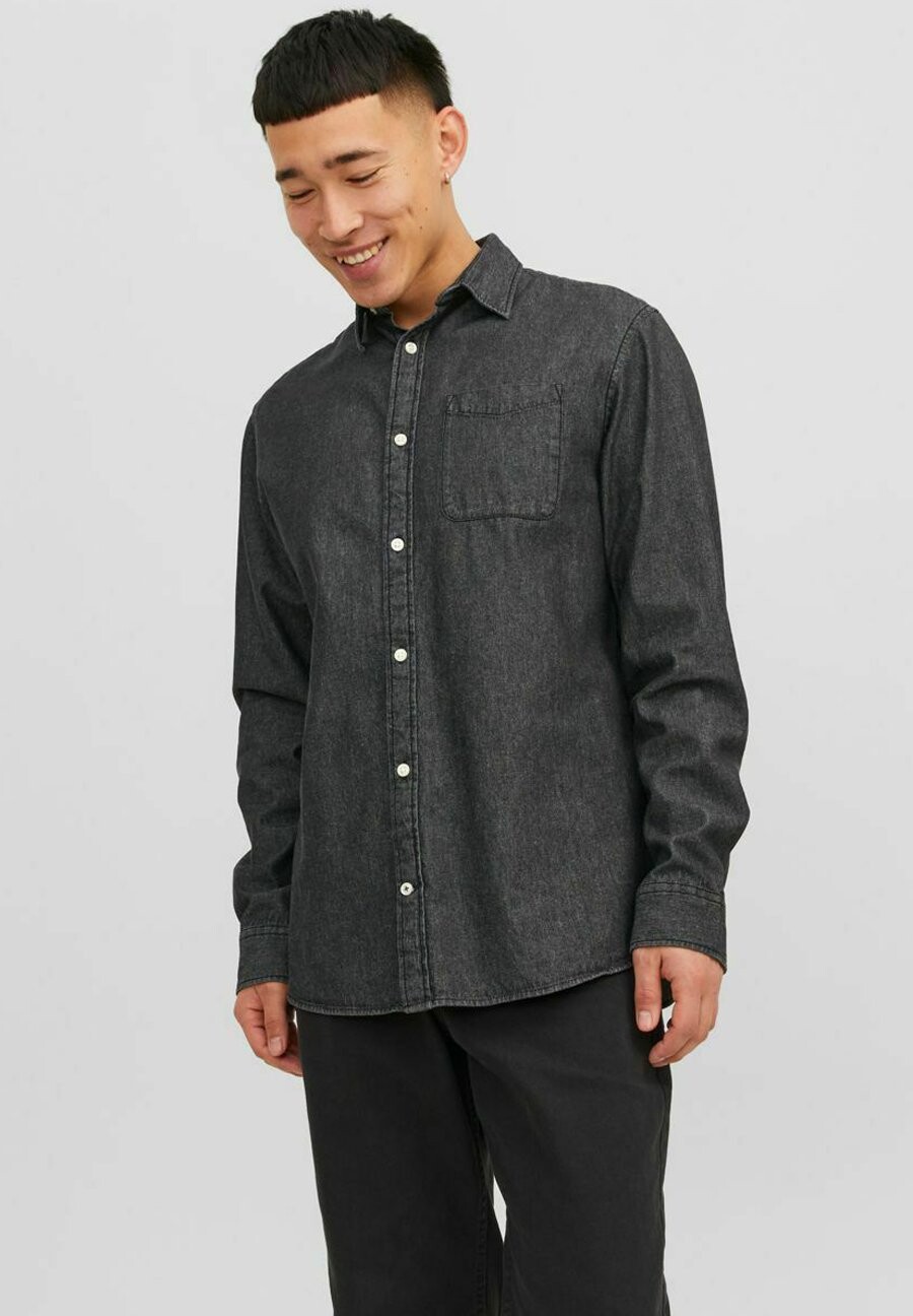 

Рубашка LANGÄRMELIGES Jack & Jones, черный деним